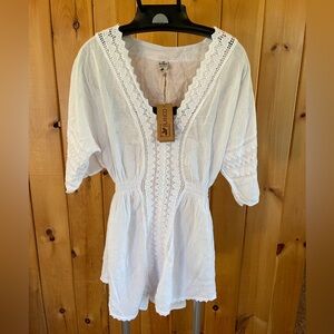 Brand new with tags White swimsuit coverup
